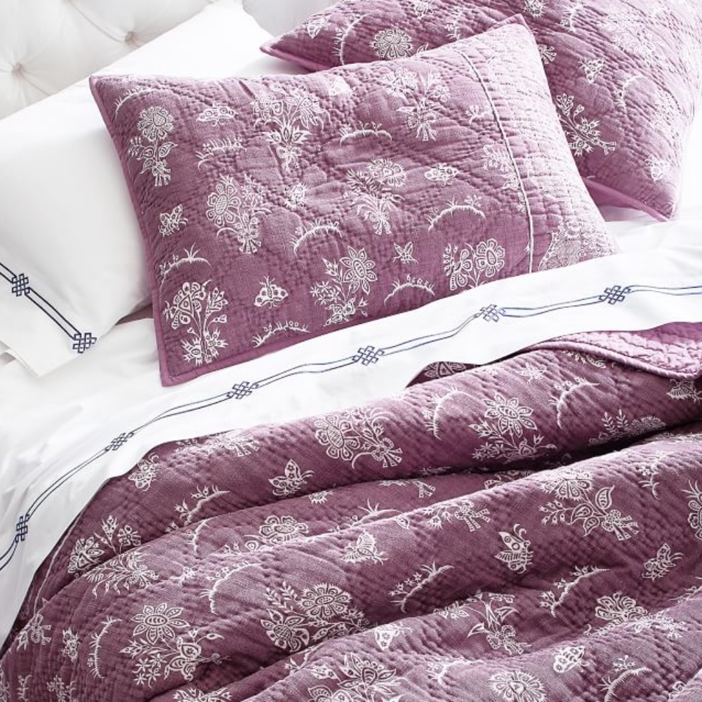 Pottery Barn Sinclair Quilted Euro Shams (one pair) - brand new in packaging